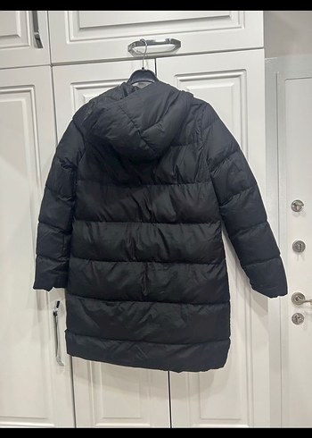 Kadın Siyah Uzun Düğmeli Kış Montu - Görsel 2