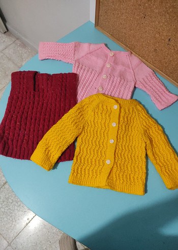 Renkli Kız Çocuk Triko Hırka 3'lü Set