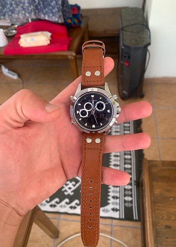 Kahverengi Deri Kayışlı Erkek Kol Saati - Görsel 7