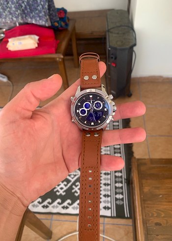 Kahverengi Deri Kayışlı Erkek Kol Saati - Görsel 8