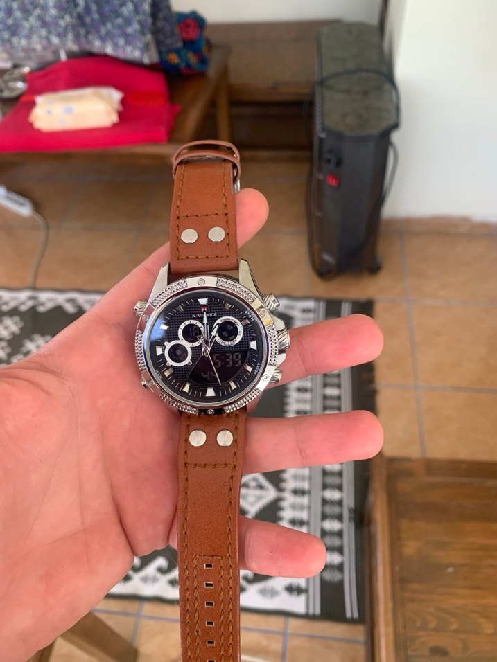 Kahverengi Deri Kayışlı Erkek Kol Saati - Görsel 4