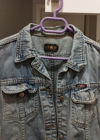36 Beden Kadın Denim Ceket, Düğmeli, mavi renk kot ceket