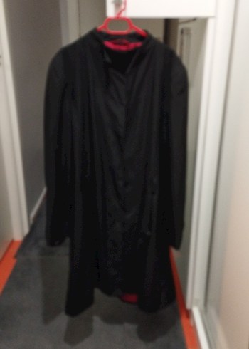 Rodi Mood Uzun Koyu Kırmızı İç Astarlı Gotik Kadın Kaban