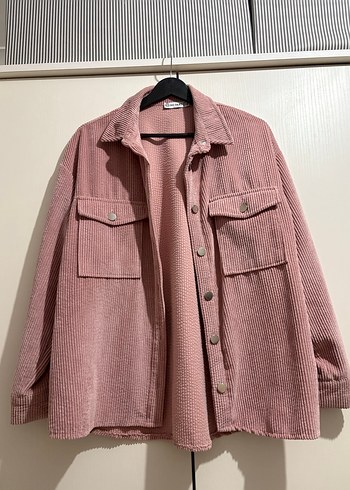 Düğmeli Pembe Kadın Gömlek