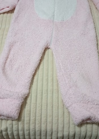 5 Yaş Beden pembe Renk Pembe Peluş Bebek Kız Tulum