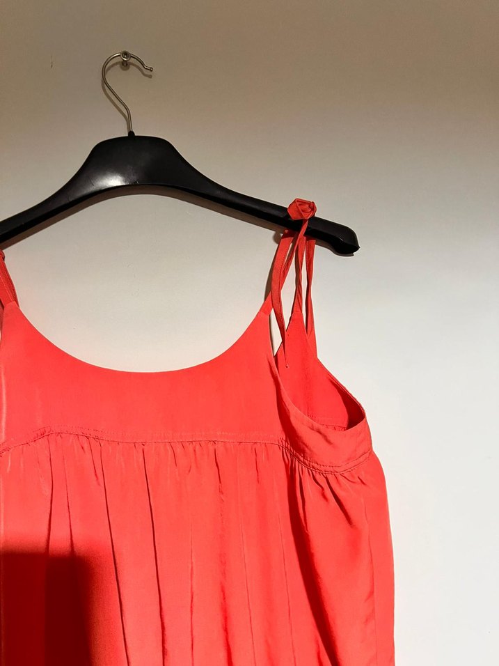 Kadın Kırmızı Mini Düğmeli Tulum - Görsel 4