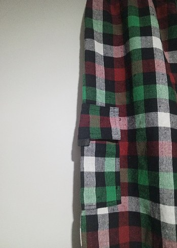 Renkli Kareli  kapri pantolon - Görsel 4