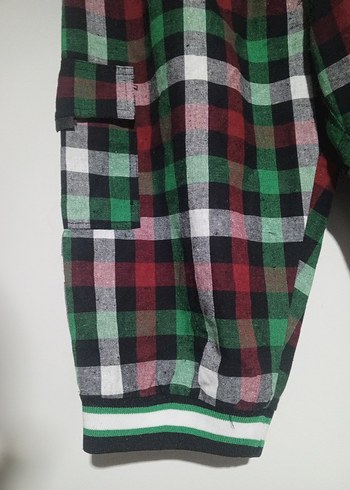 Renkli Kareli  kapri pantolon - Görsel 5