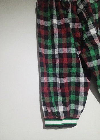 Renkli Kareli  kapri pantolon - Görsel 7