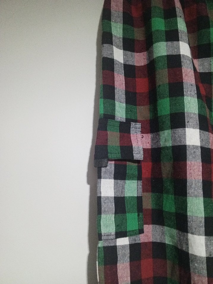 Renkli Kareli  kapri pantolon - Görsel 4