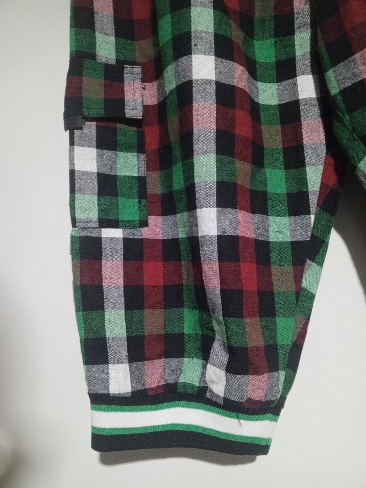 Renkli Kareli  kapri pantolon - Görsel 5