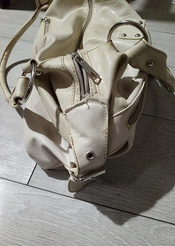 Bej Deri Kadın Omuz Çantası - Görsel 6