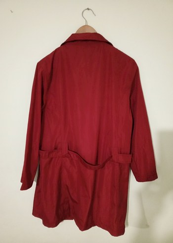 Bordo Düğmeli Kadın Trençkot - Görsel 2