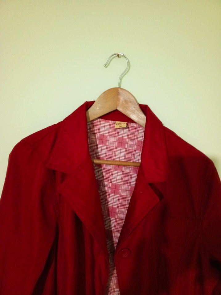 Bordo Düğmeli Kadın Trençkot - Görsel 5