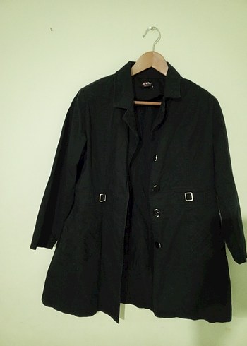 Siyah  Düğmeli trençkot - Görsel 7