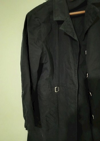 Siyah  Düğmeli trençkot - Görsel 2