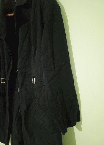 Siyah  Düğmeli trençkot - Görsel 6