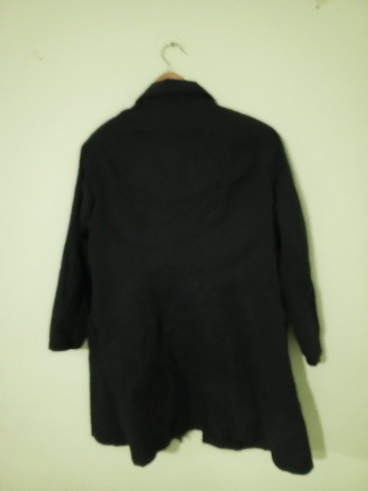 Siyah  Düğmeli trençkot - Görsel 3