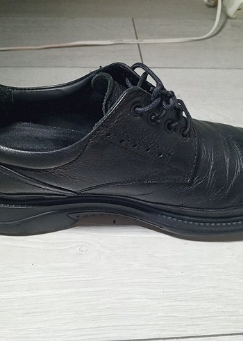 Tergan Siyah Bağcıklı hakiki deri 
Erkek Klasik Ayakkabı - Görsel 2