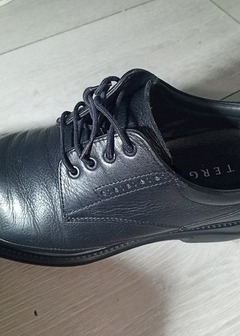 Tergan Siyah Bağcıklı hakiki deri 
Erkek Klasik Ayakkabı - Görsel 4