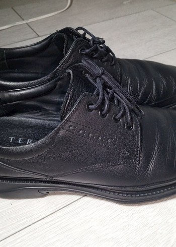 Tergan Siyah Bağcıklı hakiki deri 
Erkek Klasik Ayakkabı - Görsel 5