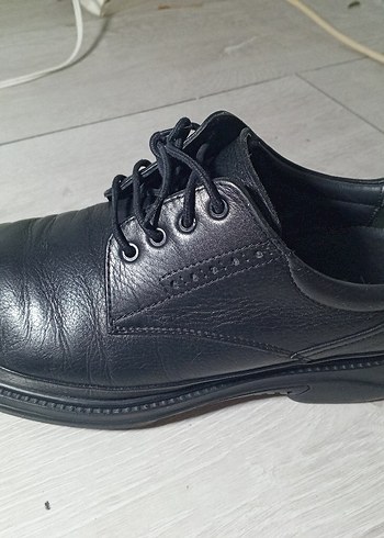 Tergan Siyah Bağcıklı hakiki deri 
Erkek Klasik Ayakkabı - Görsel 3