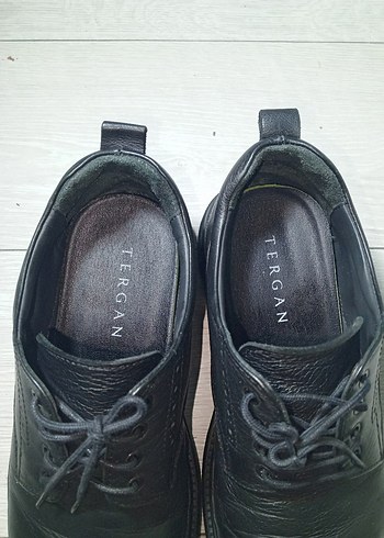 Tergan Siyah Bağcıklı hakiki deri 
Erkek Klasik Ayakkabı - Görsel 6