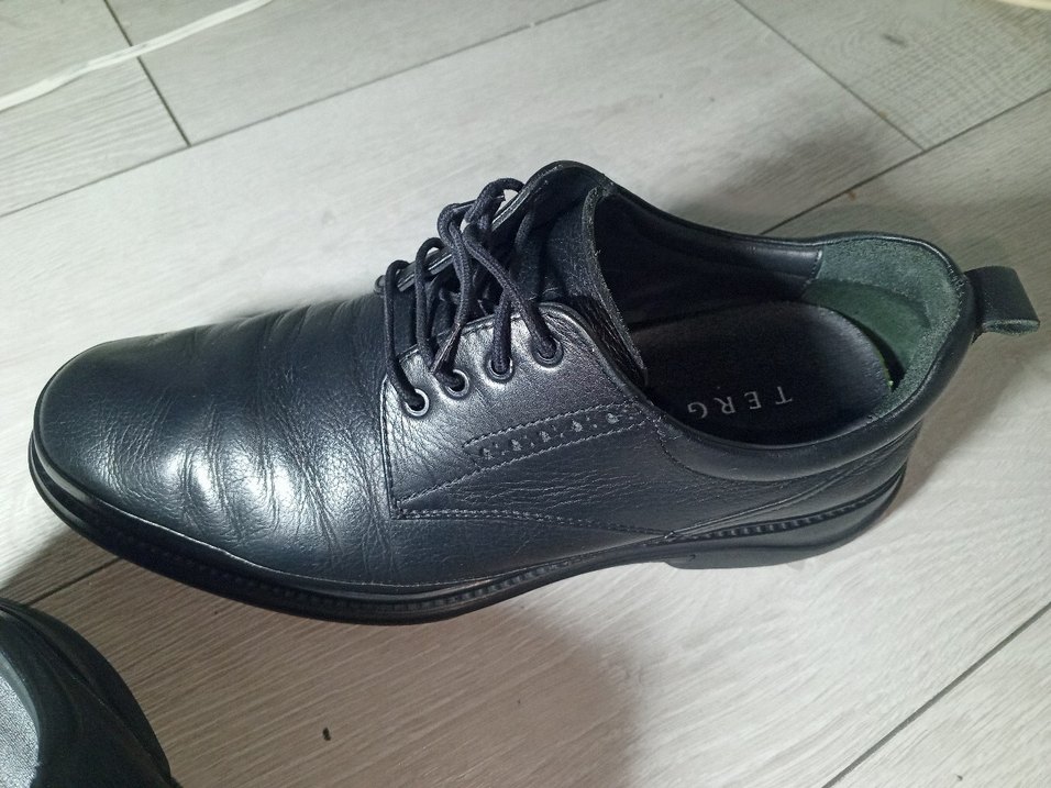 Tergan Siyah Bağcıklı hakiki deri 
Erkek Klasik Ayakkabı - Görsel 4