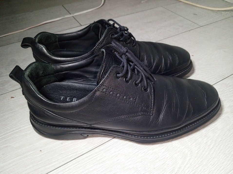 Tergan Siyah Bağcıklı hakiki deri 
Erkek Klasik Ayakkabı - Görsel 5