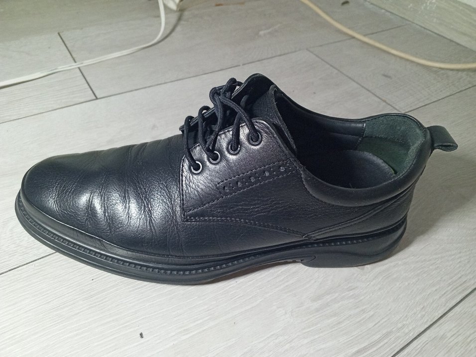 Tergan Siyah Bağcıklı hakiki deri 
Erkek Klasik Ayakkabı - Görsel 3