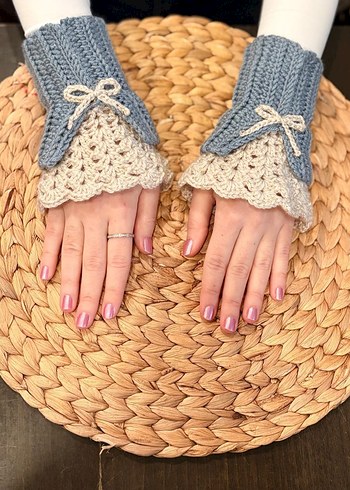 vintage Örgü Eldiven - Görsel 2