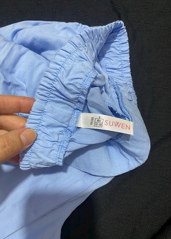 s Beden Mavi Kadın Kısa Kollu Pijama Takımı