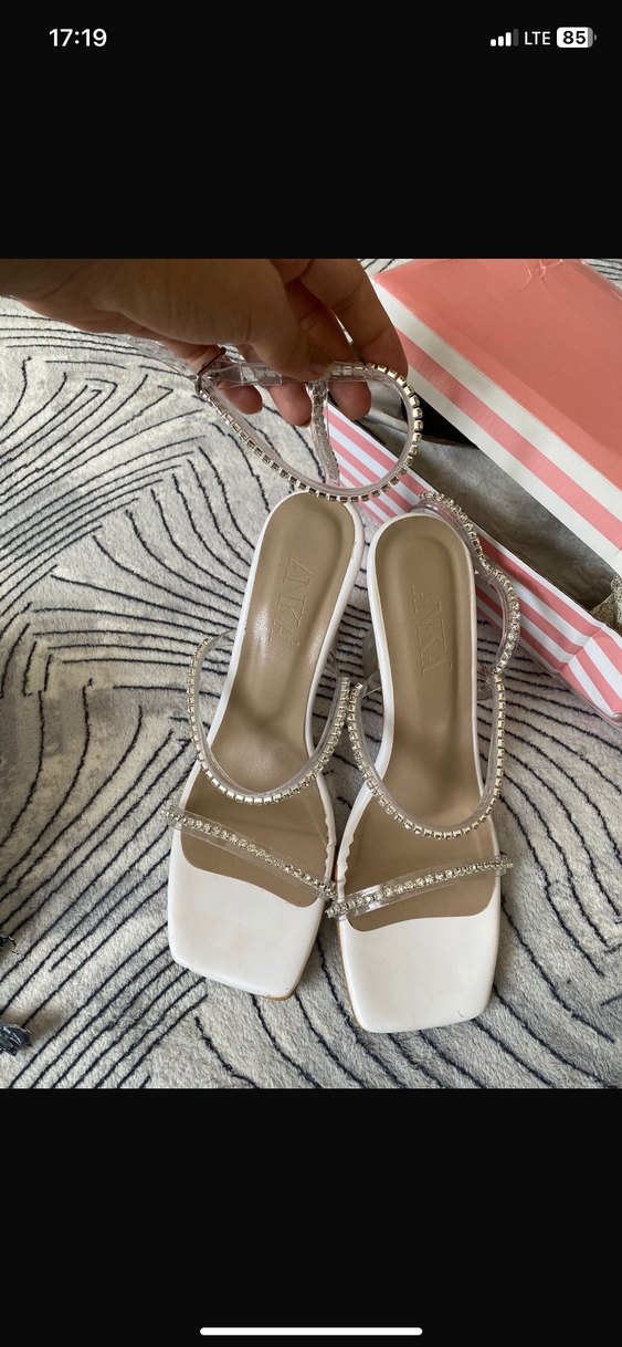 Beyaz Parlak Taşlı Stiletto Gelin Ayakkabısı - Görsel 3