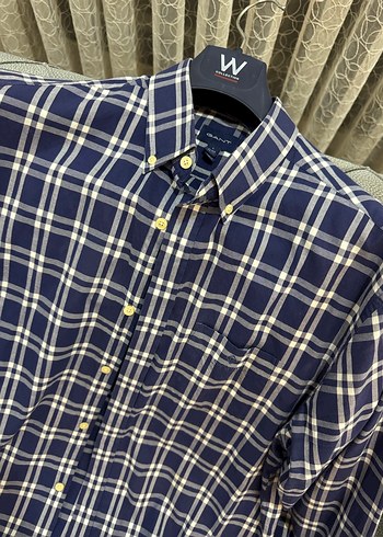 GANT Erkek lacivert Kareli Kısa Kollu Gömlek - Görsel 5