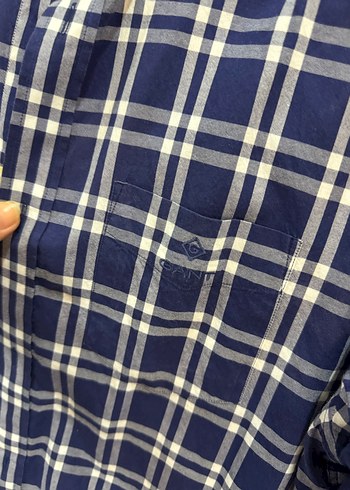 GANT Erkek lacivert Kareli Kısa Kollu Gömlek - Görsel 3