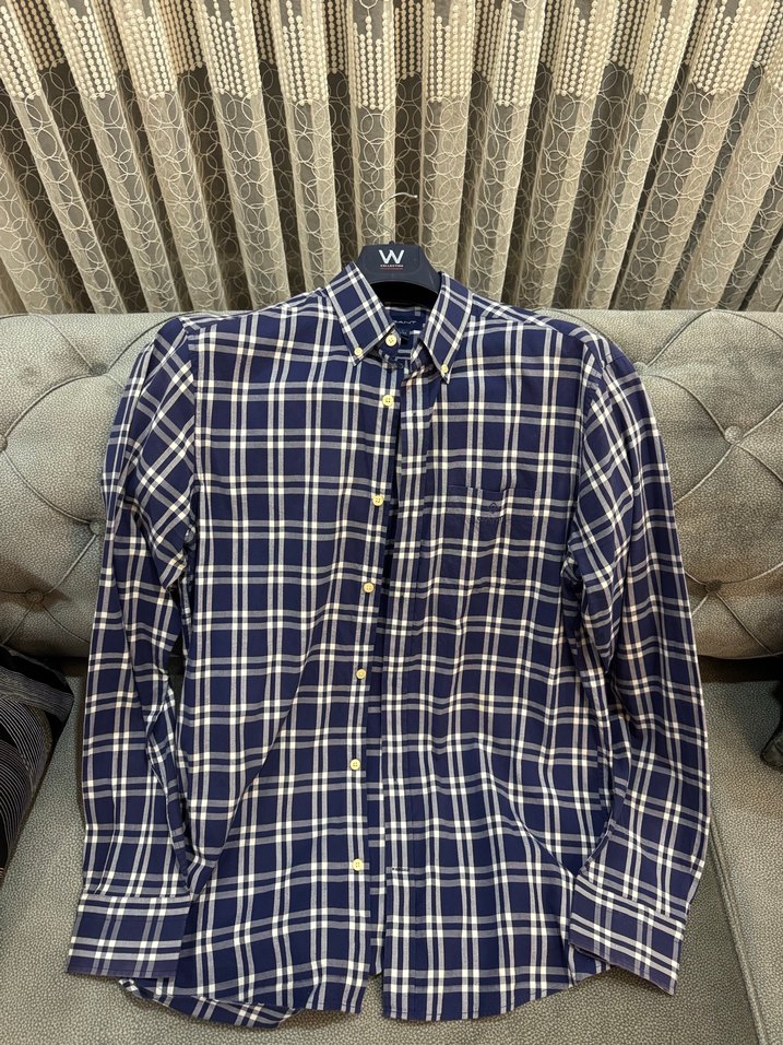 GANT Erkek lacivert Kareli Kısa Kollu Gömlek - Görsel 4