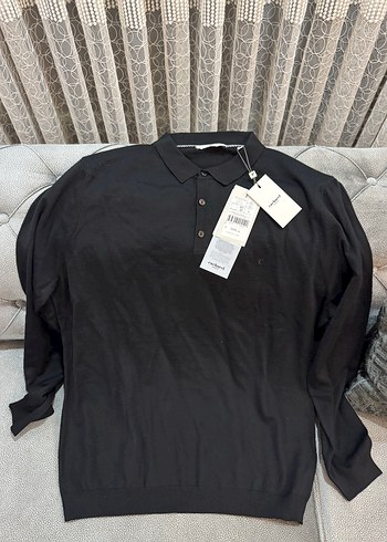 Erkek Siyah Uzun Kollu Polo Yaka Tişört - Görsel 5