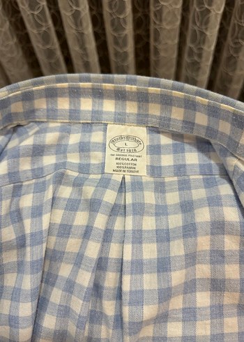 BROOKS BROTHERS Erkek Gri Kareli Uzun Kollu Gömlek - Görsel 3