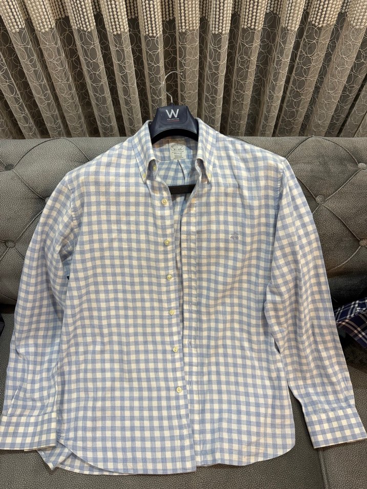 BROOKS BROTHERS Erkek Gri Kareli Uzun Kollu Gömlek - Görsel 4