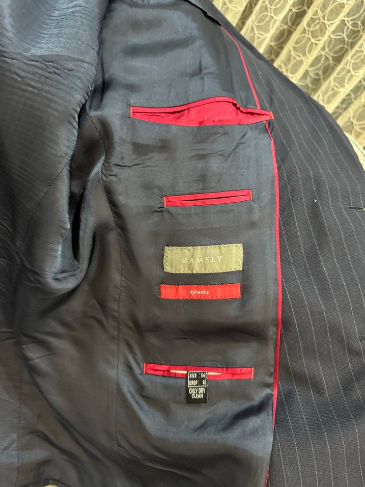 RAMSEY Gri Çizgili Erkek Ceket 54/6 drop - Görsel 2