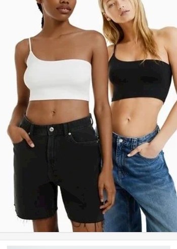 Bershka asimetrik crop top ( sadece beyaz satışta )