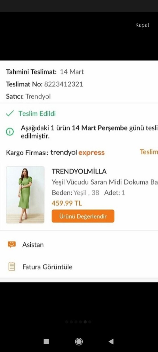 Yeşil V Yaka Midi Elbise - Görsel 5