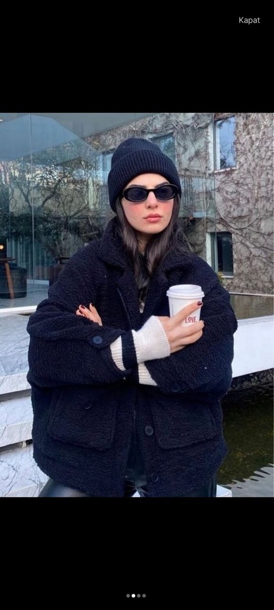 Siyah Kürklü Midi Kadın Ceket - Görsel 2