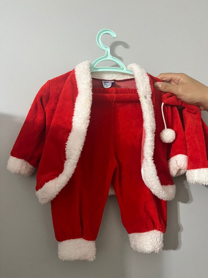 Kırmızı Suni Kürk Detaylı Bebek Takımı - Görsel 2