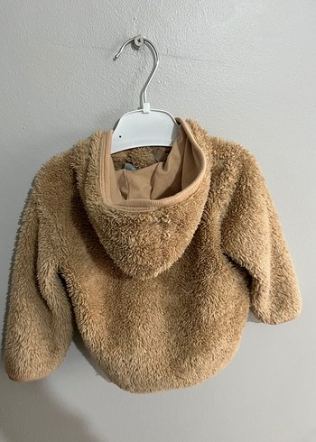 Kapüşonlu Kahverengi Erkek Çocuk Kürk Mont - Görsel 2