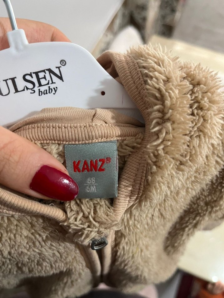 Kapüşonlu Kahverengi Erkek Çocuk Kürk Mont - Görsel 3