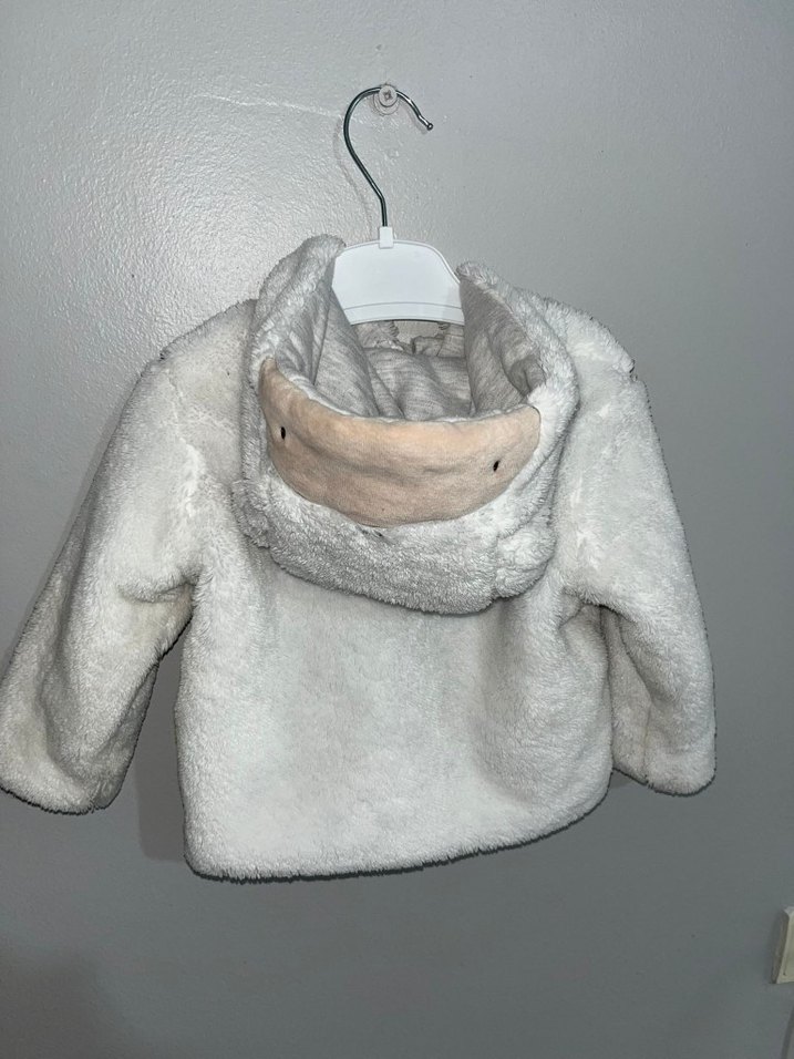 Kız Çocuk Beyaz Kürk Detaylı Ceket - Görsel 2