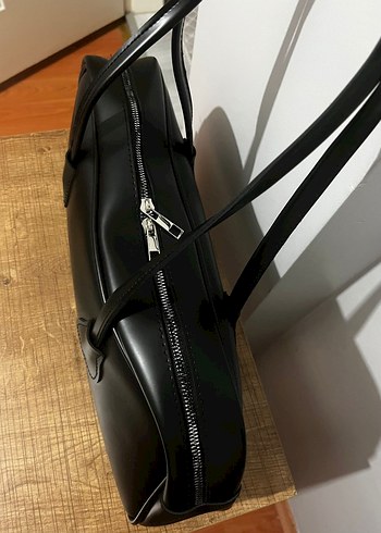 Siyah Deri Kadın Omuz Çantası - Görsel 5