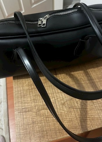 Siyah Deri Kadın Omuz Çantası - Görsel 3