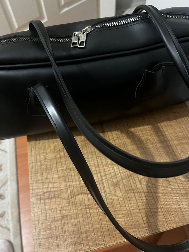 Siyah Deri Kadın Omuz Çantası - Görsel 3